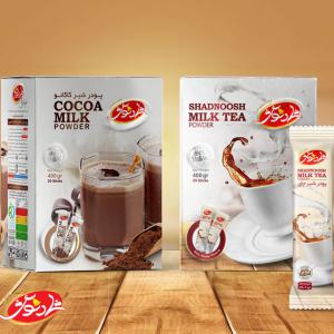 بسته بندی پودر شیر کاکائو، شیر چای و شیرقهوه شادنوش