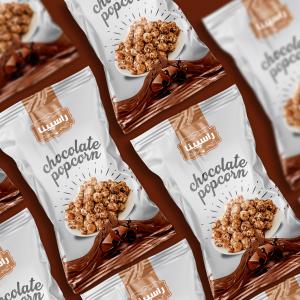 بسته بندی پاپ کورن شکلاتی شرکت راسپینا